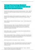 Portage Pharmacology Module 5 Revision Exam Questions Fully Solved 2025-2026 Updated Edition&period;