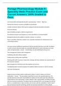 Portage Pharmacology Module 9 - Specialty Meds Practice Exam and Correct Answers 100&percnt; Graded to Pass&period;