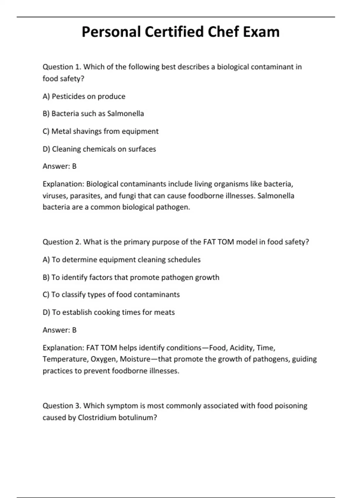Personal Certified Chef Exam - Computer - Stuvia US