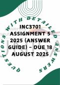 INC3701 Assignment 5 2025 &lpar;Answer Guide&rpar; - Due 18 August 2025