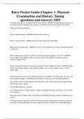 Bates Pocket Guide-Chapter 1 Physical Examination and History Taking questions and answers 2025