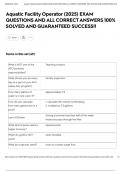 Aquatic Facility Operator &lpar;2025&rpar; EXAM QUESTIONS AND ALL CORRECT ANSWERS 100&percnt; SOLVED AND GUARANTEED SUCCESS&excl;&excl;