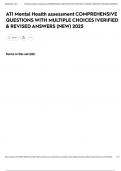 ATI Mental Health assessment COMPREHENSIVE QUESTIONS WITH MULTIPLE CHOICES &vert;VERIFIED & REVISED ANSWERS &lpar;NEW&rpar; 2025
