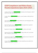 CCEP Compliance and Ethics Exam Practice Questions Quiz 2024-2025