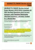 GEORGETTE PMHNP Review Actual  Exam Newest 2025&sol;2026 Complete All  500 Verified Questions And Correct  Answers with Detailed Rationales  &lpar;Verified Answers&rpar; &vert;Already Graded  A&plus;&vert;