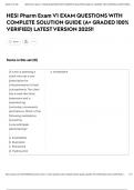 HESI Pharm Exam V1 EXAM QUESTIONS WITH COMPLETE SOLUTION GUIDE &lpar;A&plus; GRADED 100&percnt; VERIFIED&rpar; LATEST VERSION 2025&excl;&excl;