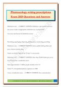 Pharmacology writing prescriptions Exam 2025 Questions and Answers