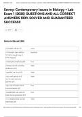 Sawey&colon; Contemporary Issues in Biology &plus; Lab Exam 1 &lpar;2025&rpar; QUESTIONS AND ALL CORRECT ANSWERS 100&percnt; SOLVED AND GUARANTEED SUCCESS&excl;&excl;