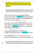 CALIFORNIA LIFE INSURANCE STATE Exam 2024-  2025 Test Bank With 150 Questions And Correct  Answers 