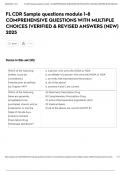 FL CDR Sample questions module 1-8 COMPREHENSIVE QUESTIONS WITH MULTIPLE CHOICES &vert;VERIFIED & REVISED ANSWERS &lpar;NEW&rpar; 2025