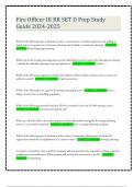 Fire Officer III RR SET D Prep Study Guide 2024-2025