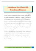 Microbiology Lab 9 Exam 2025 Questions and Answers