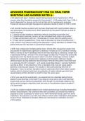 ADVANCED PHARMACOLOGY NSG 533 FINAL PAPER QUESTIONS AND ANSWERS RATED A&plus;