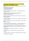ADVANCED PHARMACOLOGY NSG 533 STUDY GUIDE QUESTIONS AND ANSWERS RATED A&plus;