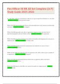 Fire Officer III RR All Set Complete &lpar;A-F&rpar; Study Guide 2025-2026 