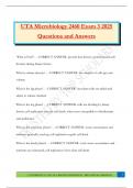 UTA Microbiology 2460 Exam 3 2025 Questions and Answers