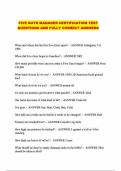 FIVE GUYS MANAGER CERTIFICATION TEST QUESTIONS AND FULLY CORRECT ANSWERS