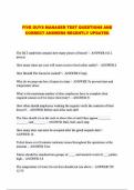 FIVE GUYS MANAGER TEST QUESTIONS AND CORRECT ANSWERS RECENTLY UPDATED