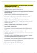 MEDICAL DIAGNOSIS FINAL PAPER 2025&sol;2026 QUESTIONS AND ANSWERS GRADED A&plus;&plus;