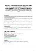 Indiana Commercial Pesticide Applicator Exam &lpar;Core & Category&rpar; &ndash; 2025&sol;2026 Edition &ndash; Real Exam Questions with Verified Correct Answers