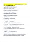 MEDICAL DIAGNOSIS TEST PAPER 2025&sol;2026 QUESTIONS AND ANSWERS GRADED A&plus;&plus;