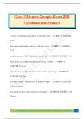 Class F License Georgia Exam 2025 Questions and Answers