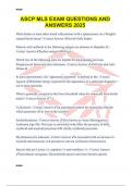 ASCP MLS EXAM QUESTIONS AND ANSWERS 2025