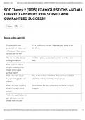 SOD Theory 2 &lpar;2025&rpar; EXAM QUESTIONS AND ALL CORRECT ANSWERS 100&percnt; SOLVED AND GUARANTEED SUCCESS&excl;&excl;