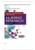 Test Bank for Reading&comma; Understanding&comma; and Applying Nursing Research 6th Edition &lpar;LATEST&rpar;  by James A&period; Fain  &vert; All Chapters &vert;Expert Verified Answers &vert; Grade A&plus;