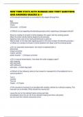 NEW YORK STATE AUTO DAMAGE AND THEFT QUESTIONS AND ANSWERS GRADED A&plus;&plus;
