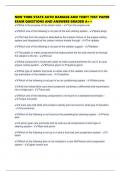 NEW YORK STATE AUTO DAMAGE AND THEFT TEST PAPER EXAM QUESTIONS AND ANSWERS GRADED A&plus;&plus;