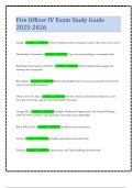 Fire Officer IV Exam Study Guide 2025-2026 