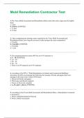 Mold Remediation Contractor Test Questions And Answers &vert; 2025 Updated Solutions &vert; 100&percnt; Correct Answers