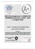 CMY3708 Assignment 1 &lpar;COMPLETE ANSWERS&rpar; Semester 2 2025 &ndash; DUE 17 August 2025&semi; 100&percnt; correct solutions and explanations&period; 