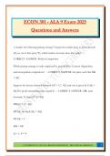 ECON 301 - ALA 9 Exam 2025 Questions and Answers