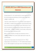 ECON 301 Test 4 2025 Questions and Answers