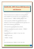 ECON 301 - HW 1 Exam 2025 Questions and Answers
