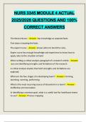 NURS 3345 MODULE 4 ACTUAL 2025&sol;2026 QUESTIONS AND 100&percnt; CORRECT ANSWERS
