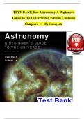 TEST BANK For Astronomy A Beginners  Guide to the Universe 8th Edition Chaisson  Chapters 1 - 18&comma; Complete