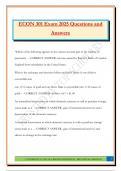 ECON 301 Exam 2025 Questions and Answers