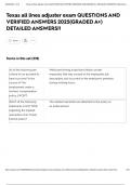 Texas all lines adjuster exam QUESTIONS AND VERIFIED ANSWERS 2025&lpar;GRADED A&plus;&rpar; DETAILED ANSWERS&excl;&excl;