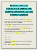 MEDICAL ASSISTANT CERTIFICATION EXAM ACTUAL 2025&sol;2026 QUESTIONS AND 100&percnt; CORRECT ANSWERS