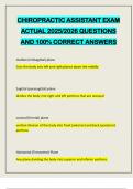 CHIROPRACTIC ASSISTANT EXAM ACTUAL 2025&sol;2026 QUESTIONS AND 100&percnt; CORRECT ANSWERS