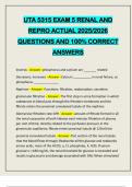 UTA 5315 EXAM 5 RENAL AND REPRO ACTUAL 2025&sol;2026 QUESTIONS AND 100&percnt; CORRECT ANSWERS