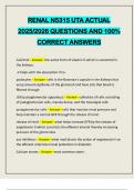 RENAL N5315 UTA ACTUAL 2025&sol;2026 QUESTIONS AND 100&percnt; CORRECT ANSWERS
