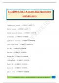 BIO2300 UNIT 4 Exam 2025 Questions and Answers