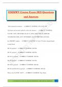 HMMWV Course Exam 2025 Questions and Answers