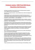 Criminal Justice 1000 Final ECU Exam Questions And Answers 