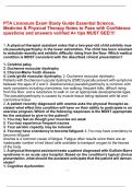 PTA Licensure Exam Study Guide Essential Science&comma; Medicine & Physical Therapy Notes to Pass with Confidence questions and answers verified A&plus; tips MUST SEE&excl;&excl;&excl;&excl;&period;pdf