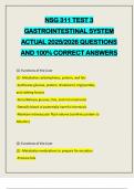 NSG 311 TEST 3 GASTROINTESTINAL SYSTEM ACTUAL 2025&sol;2026 QUESTIONS AND 100&percnt; CORRECT ANSWERS